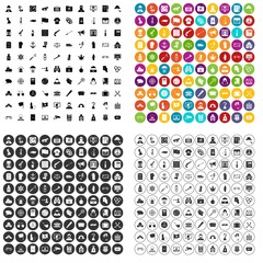 100 crime investigation icons set vector in 4 variant for any web design isolated on white
