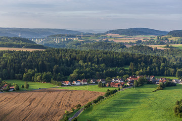 Air view of rural land