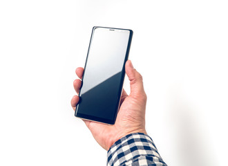 Man holding smartphone in his hand