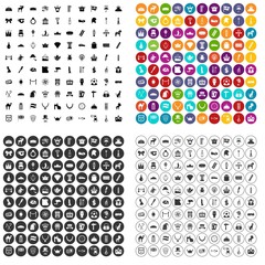 100 crown icons set vector in 4 variant for any web design isolated on white