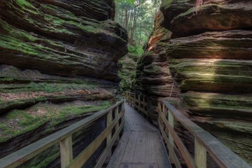 Witches Gulch is a hidden Attraction in Wisconsin Dells and can only be reached by Boat - obrazy, fototapety, plakaty