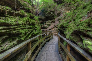 Witches Gulch is a hidden Attraction in Wisconsin Dells and can only be reached by Boat - obrazy, fototapety, plakaty