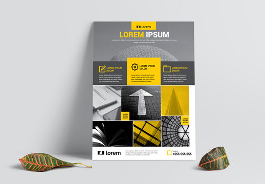 Gray and Yellow Portfolio Showcase Flyer