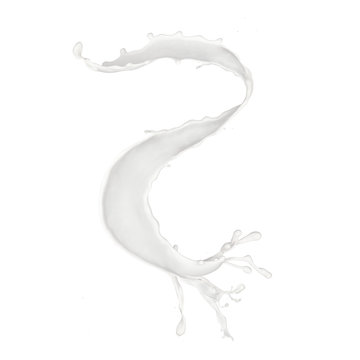 Abstract splash of milk isolated on white background