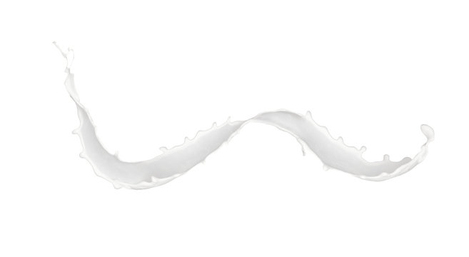 Abstract splash of milk isolated on white background