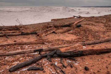 Wisconsin Point in Superior, Wisconsin is on the shore of Lake Superior