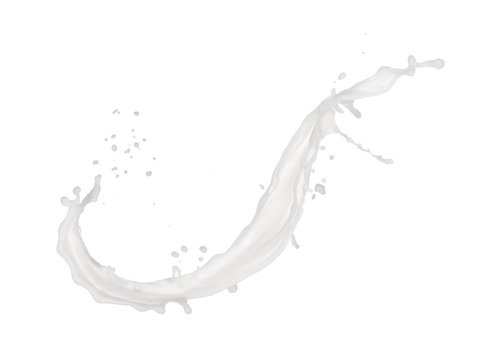 Abstract splash of milk isolated on white background