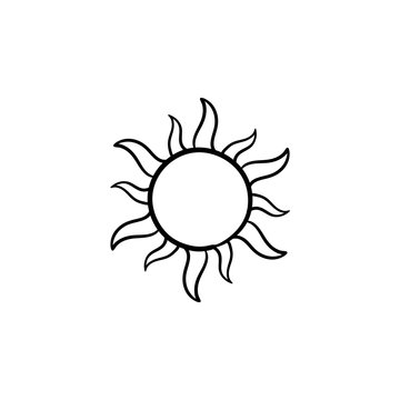 Sun hand drawn outline doodle icon