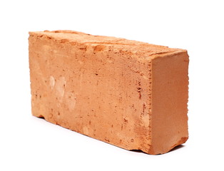 Red brick isolated on white