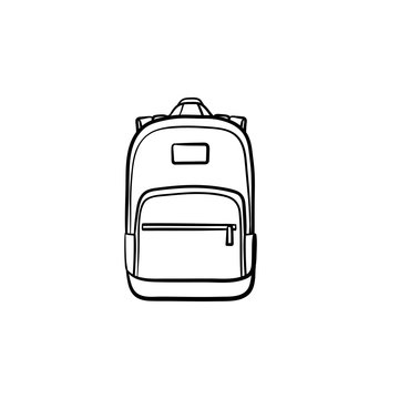 School Bag Outline Stock Illustration - Download Image Now - Backpack,  Satchel - Bag, Drawing - Activity - iStock