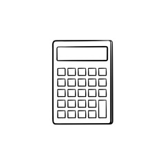 Calculator for count hand drawn outline doodle icon. Math calculator vector sketch illustration for print, web, mobile and infographics isolated on white background.
