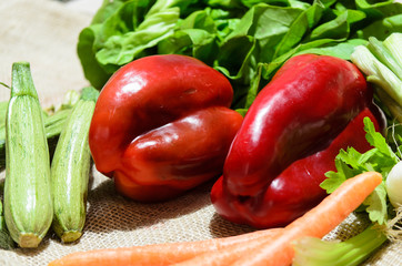 composition of fresh vegetables