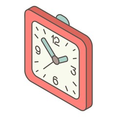 Wall clock icon. Isometric illustration of wall clock vector icon for web