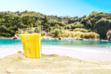 summer drink on beach 