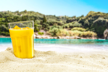 summer drink on beach 
