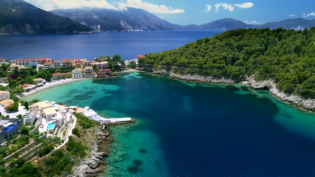 beautiful Greece landscape with amazing beaches (aerial view) 