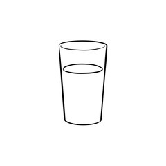 Glass of water hand drawn outline doodle icon. Vector sketch illustration of glass of fizzy water for print, web, mobile and infographics isolated on white background.