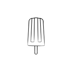 Popsicle vector hand drawn outline doodle icon. Ice cream of popsicle on stick vector sketch illustration for print, web, mobile and infographics isolated on white background.