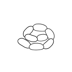 Sausage chain hand drawn outline doodle icon. Vector sketch illustration of sausage chain for print, web, mobile and infographics isolated on white background.