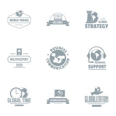 Globe logo set. Simple set of 9 globe vector logo for web isolated on white background