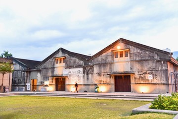 Old Warehouses at Hualien Cultural Creative Industries Park During Evening Time