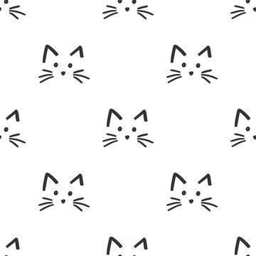 Cute cat face pattern