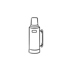 Thermos hand drawn outline doodle icon. Vector sketch illustration of thermos for print, web, mobile and infographics isolated on white background.
