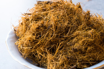 Dried Organic Liquorice Roots (Glycyrrhiza glabra). Licorice.