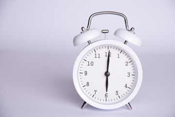 clock from six o'clock on a white background