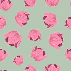 Seamless pattern, tulips, vector