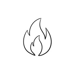 Fire flame hand drawn outline doodle icon. Vector sketch illustration of fire flame for print, web, mobile and infographics isolated on white background.