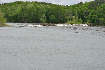 The Savannah rapids at the Savannah river in Augusta, Georgia.
