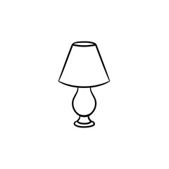 Table lamp hand drawn outline doodle icon. A piece of interior - table lamp vector sketch illustration for print, web, mobile and infographics isolated on white background.