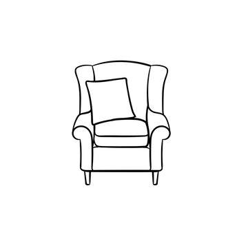 Cartoon Tufted Armchair Vector On White Background Outline Sketch Drawing  Couch Drawing Couch Outline Couch Sketch PNG and Vector with Transparent  Background for Free Download