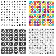 100 diagnostic icons set vector in 4 variant for any web design isolated on white