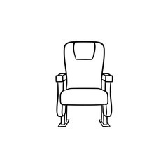 Office seat hand drawn outline doodle icon. Modern comfortable chair vector sketch illustration for print, web, mobile and infographics isolated on white background.