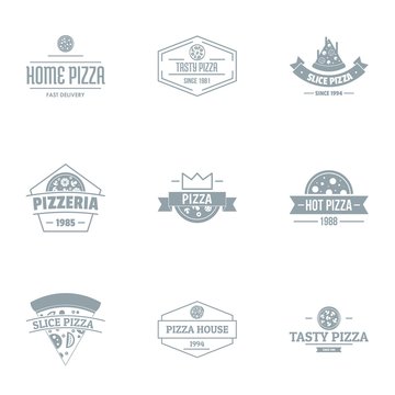 Pizzeria logo set. Simple set of 9 pizzeria vector logo for web isolated on white background