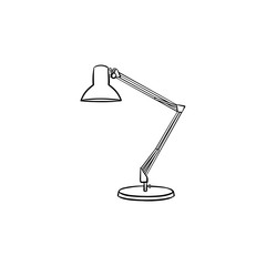 Table lamp hand drawn outline doodle icon. Adjustable desk lamp vector sketch illustration for print, web, mobile and infographics isolated on white background.