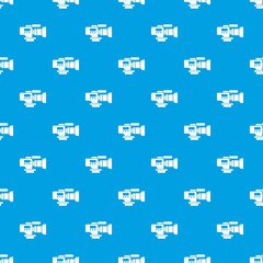 Tv camera pattern vector seamless blue repeat for any use
