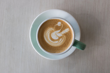 Hot Coffee latte with beuatiful milk foam.