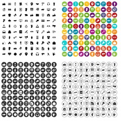 100 different gestures icons set vector in 4 variant for any web design isolated on white