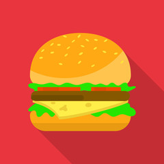 Burger icon. Flat illustration of burger vector icon for web