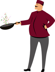 the chef prepares a meal