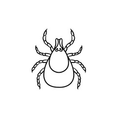 Mite hand drawn outline doodle icon. Insect mite vector sketch illustration for print, web, mobile and infographics isolated on white background.