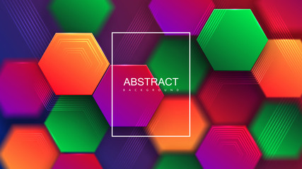 Fototapeta premium Colorful gradient hexagonal tiles.
