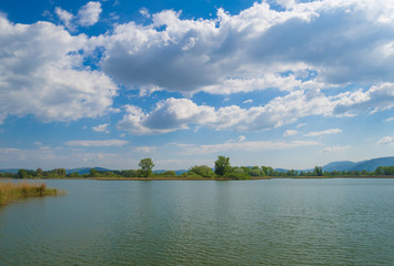 Rieti (Italy) - Natural Reserve of lakes Lungo and Ripasottile, with Terminillo mountain, at the...