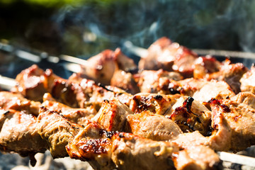 Grill spezialitäten (schaschlik und steak)