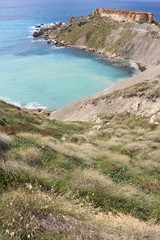 Steep Coastline around Gnejna Bay at the Mediterranean Sea in Malta