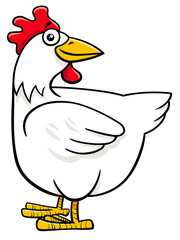 hen or chicken cartoon farm character