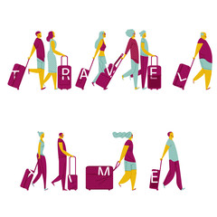 TRAVEL TIME. Take the bags and travel.